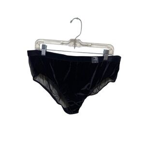 Torrid Black Velvet Mesh Cage Back Hipster Panties Size 2 Plus New With Tags